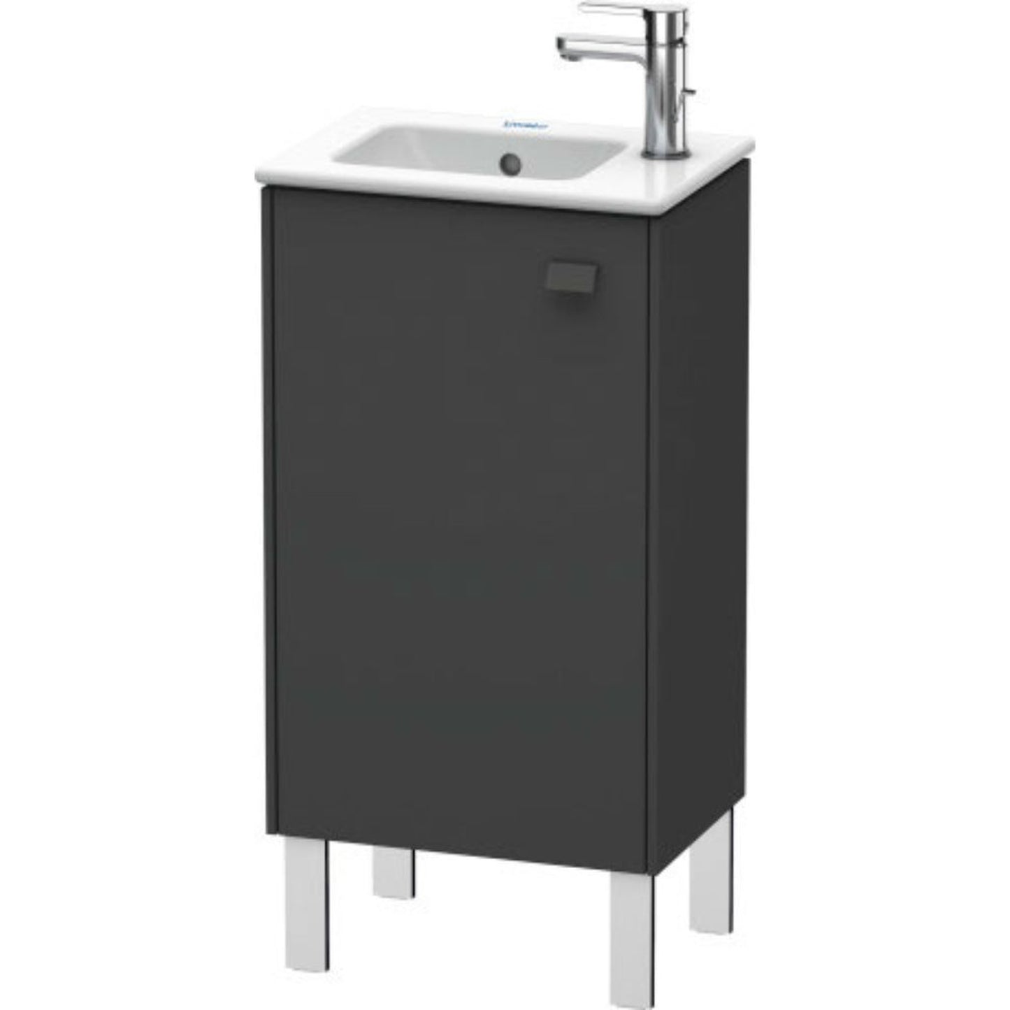 Duravit Brioso 17" x 27" x 11" Floor Standing Vanity Unit With Left Hinge One Door Cabinet in Graphite Matt