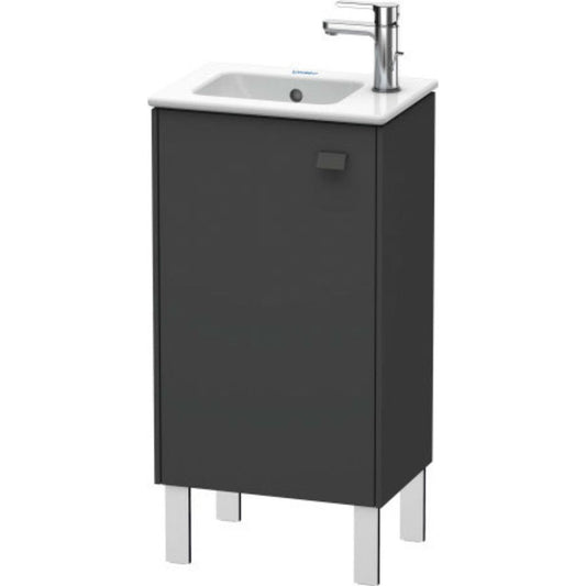 Duravit Brioso 17" x 27" x 11" Floor Standing Vanity Unit With Left Hinge One Door Cabinet in Graphite Matt