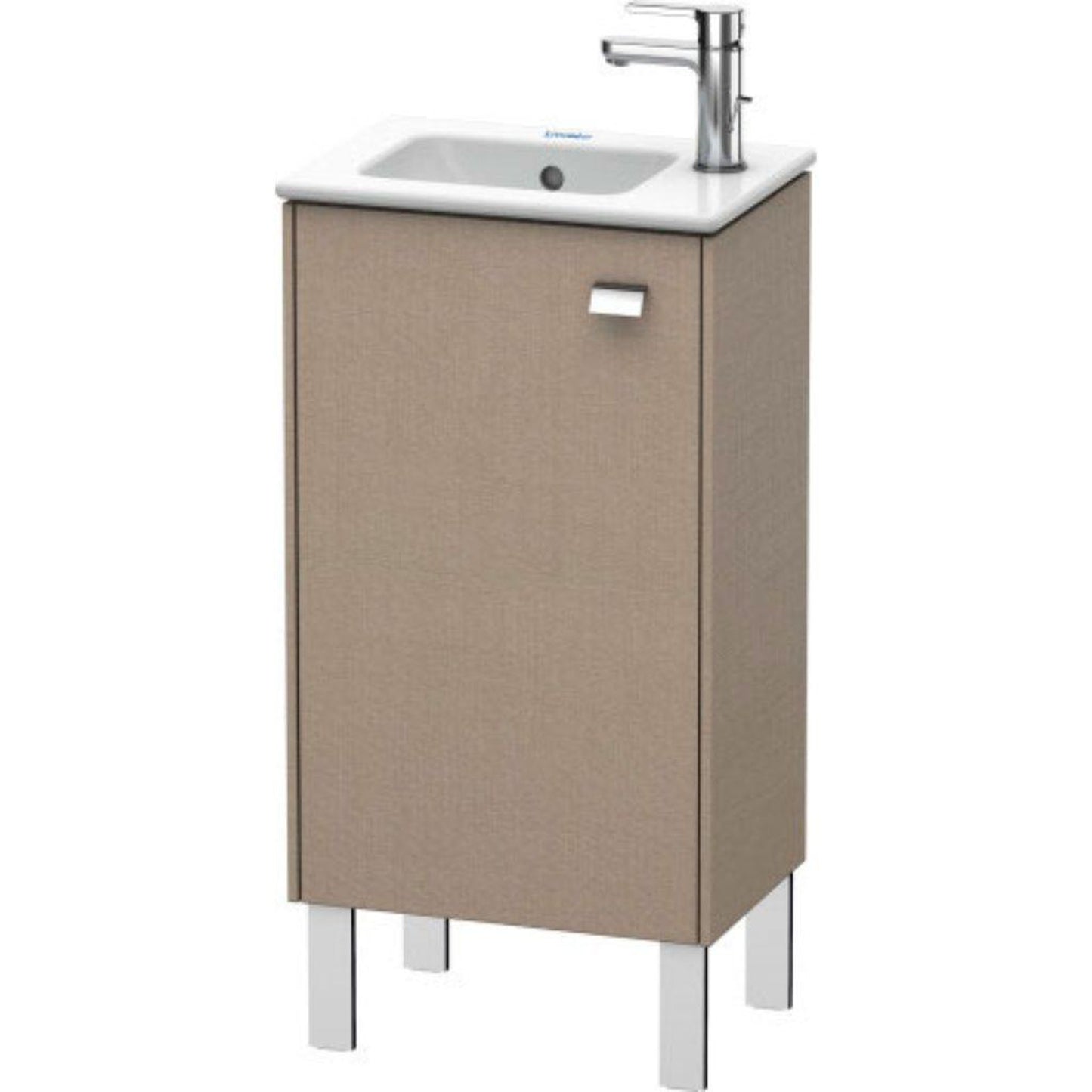 Duravit Brioso 17" x 27" x 11" Floor Standing Vanity Unit With Left Hinge One Door Cabinet in Linen and Chrome Handle
