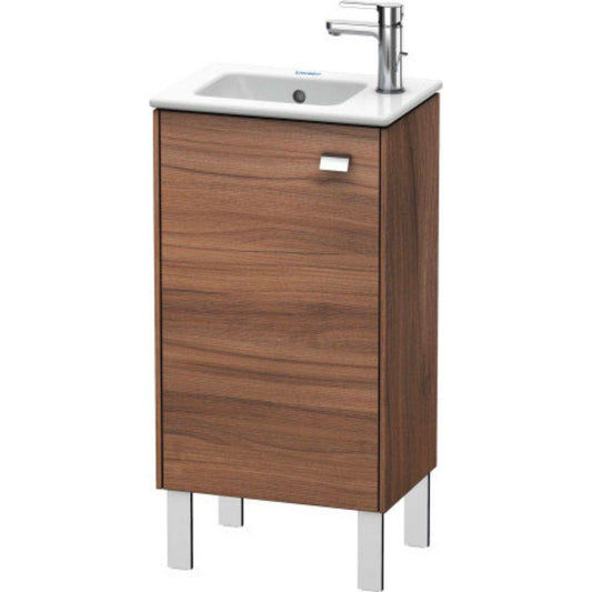 Duravit Brioso 17" x 27" x 11" Floor Standing Vanity Unit With Left Hinge One Door Cabinet in Natural Walnut and Chrome Handle
