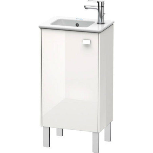 Duravit Brioso 17" x 27" x 11" Floor Standing Vanity Unit With Left Hinge One Door Cabinet in White High Gloss