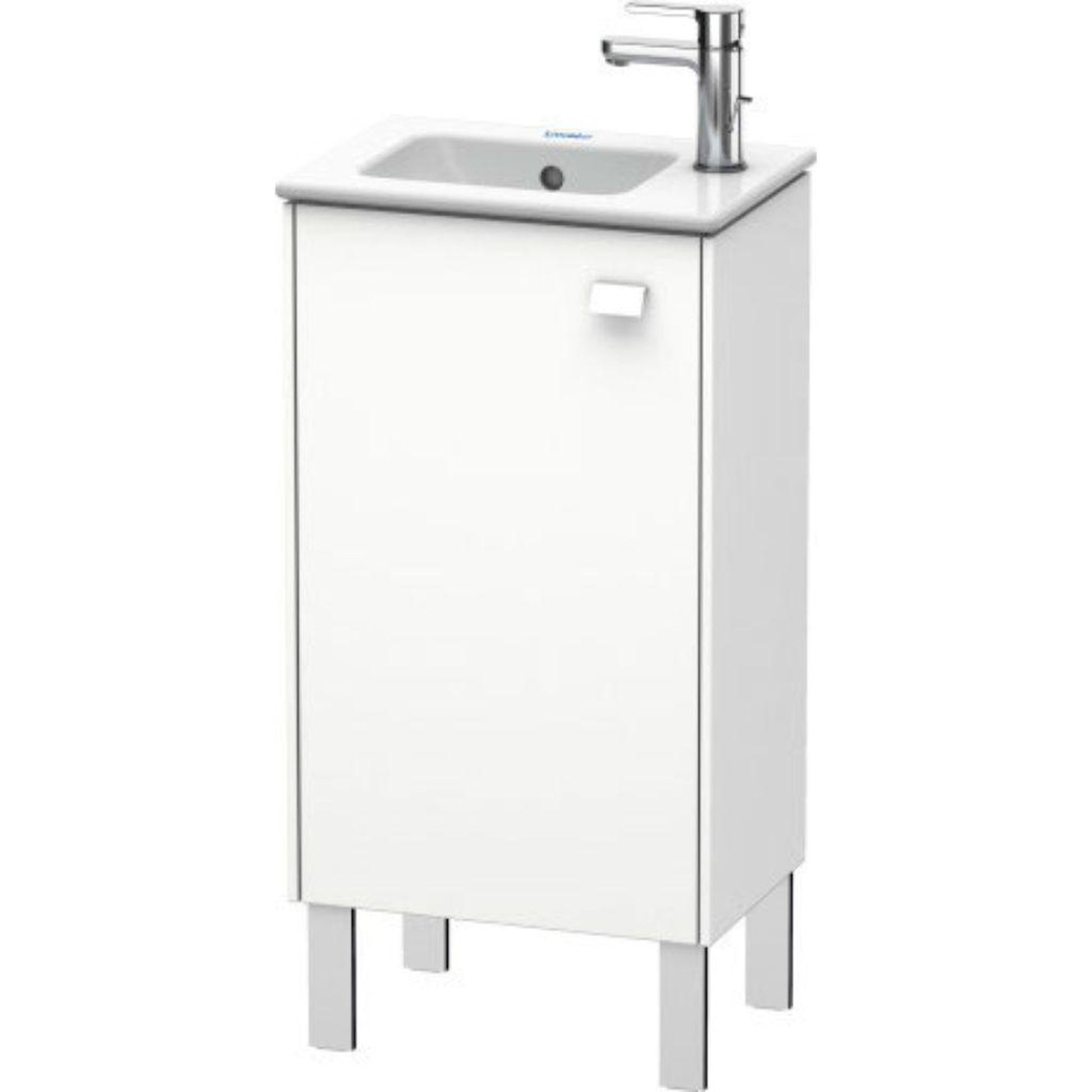 Duravit Brioso 17" x 27" x 11" Floor Standing Vanity Unit With Left Hinge One Door Cabinet in White Matt