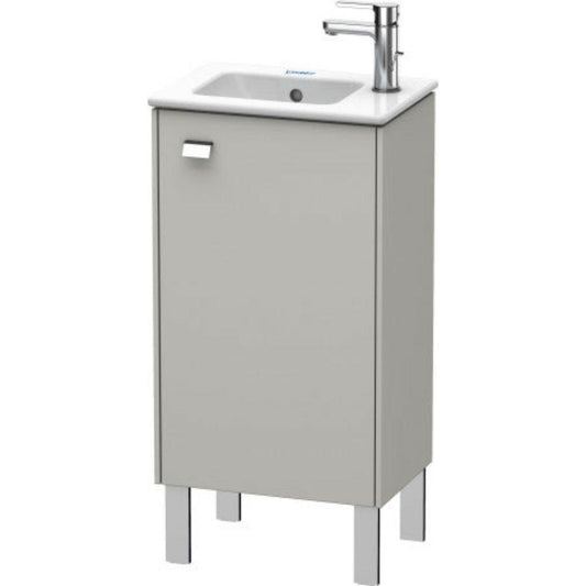 Duravit Brioso 17" x 27" x 11" Floor Standing Vanity Unit With Right Hinge One Door Cabinet in Concrete Grey Matt and Chrome Handle