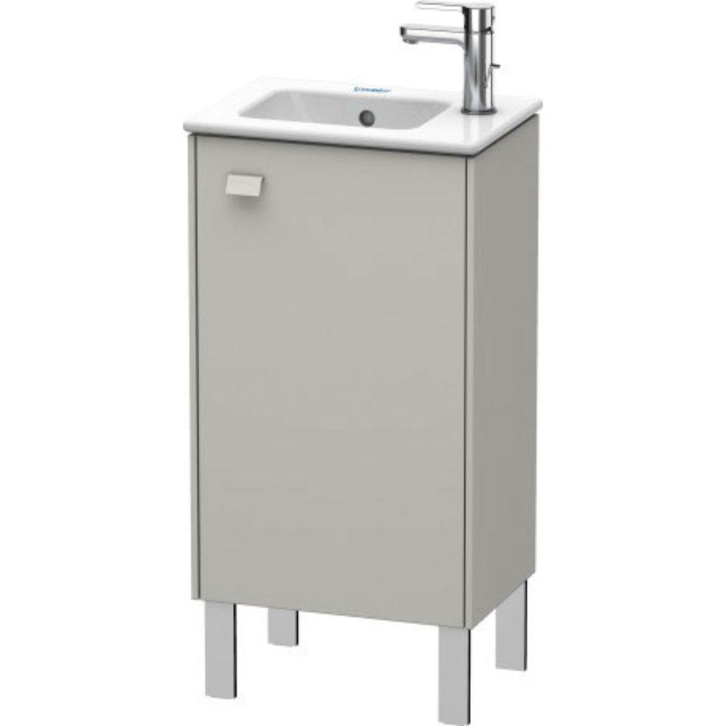 Duravit Brioso 17" x 27" x 11" Floor Standing Vanity Unit With Right Hinge One Door Cabinet in Concrete Grey Matt