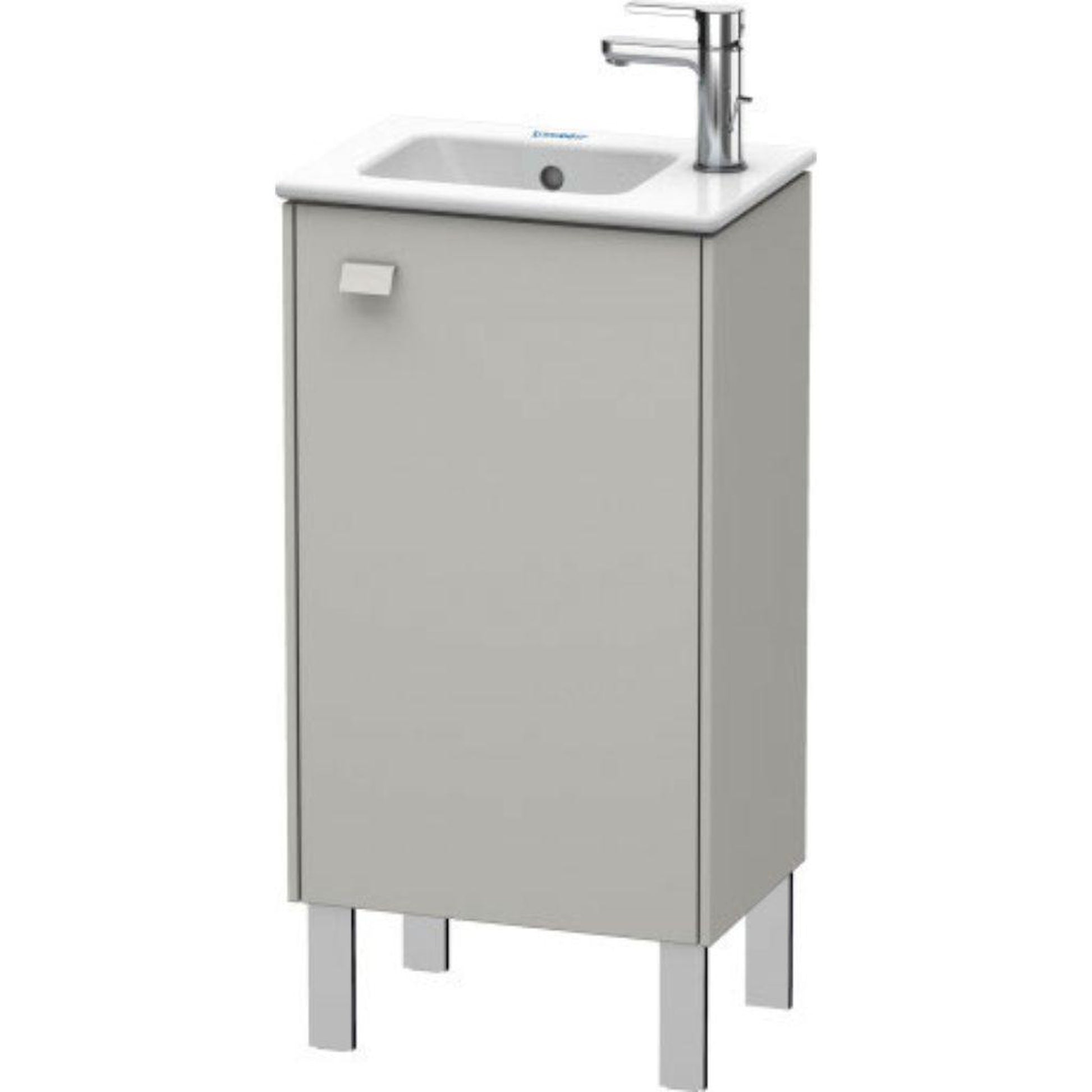 Duravit Brioso 17" x 27" x 11" Floor Standing Vanity Unit With Right Hinge One Door Cabinet in Concrete Grey Matt