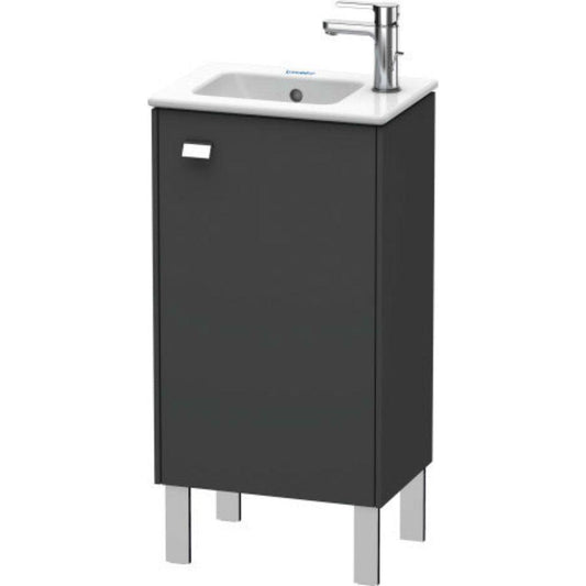 Duravit Brioso 17" x 27" x 11" Floor Standing Vanity Unit With Right Hinge One Door Cabinet in Graphite Matt and Chrome Handle
