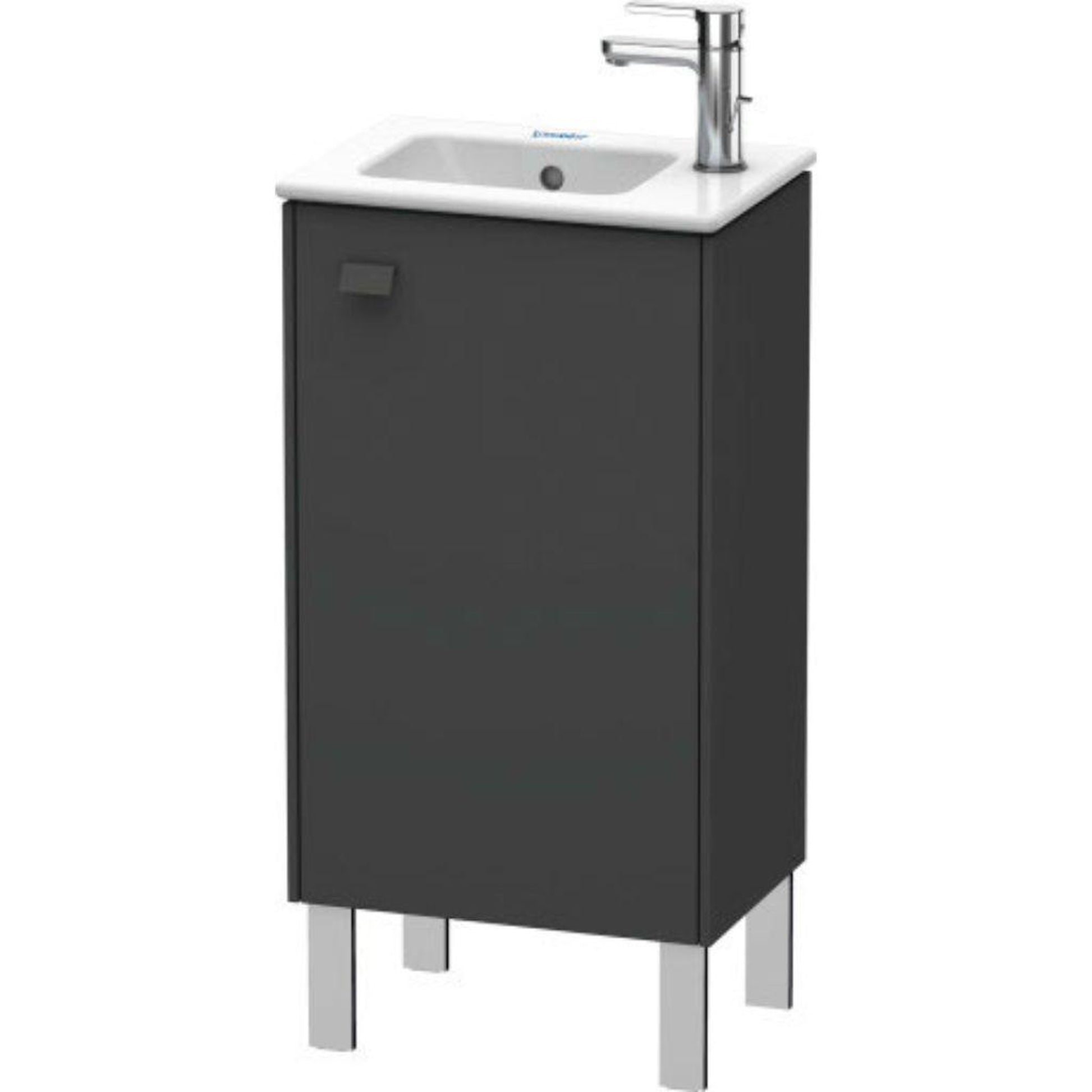 Duravit Brioso 17" x 27" x 11" Floor Standing Vanity Unit With Right Hinge One Door Cabinet in Graphite Matt