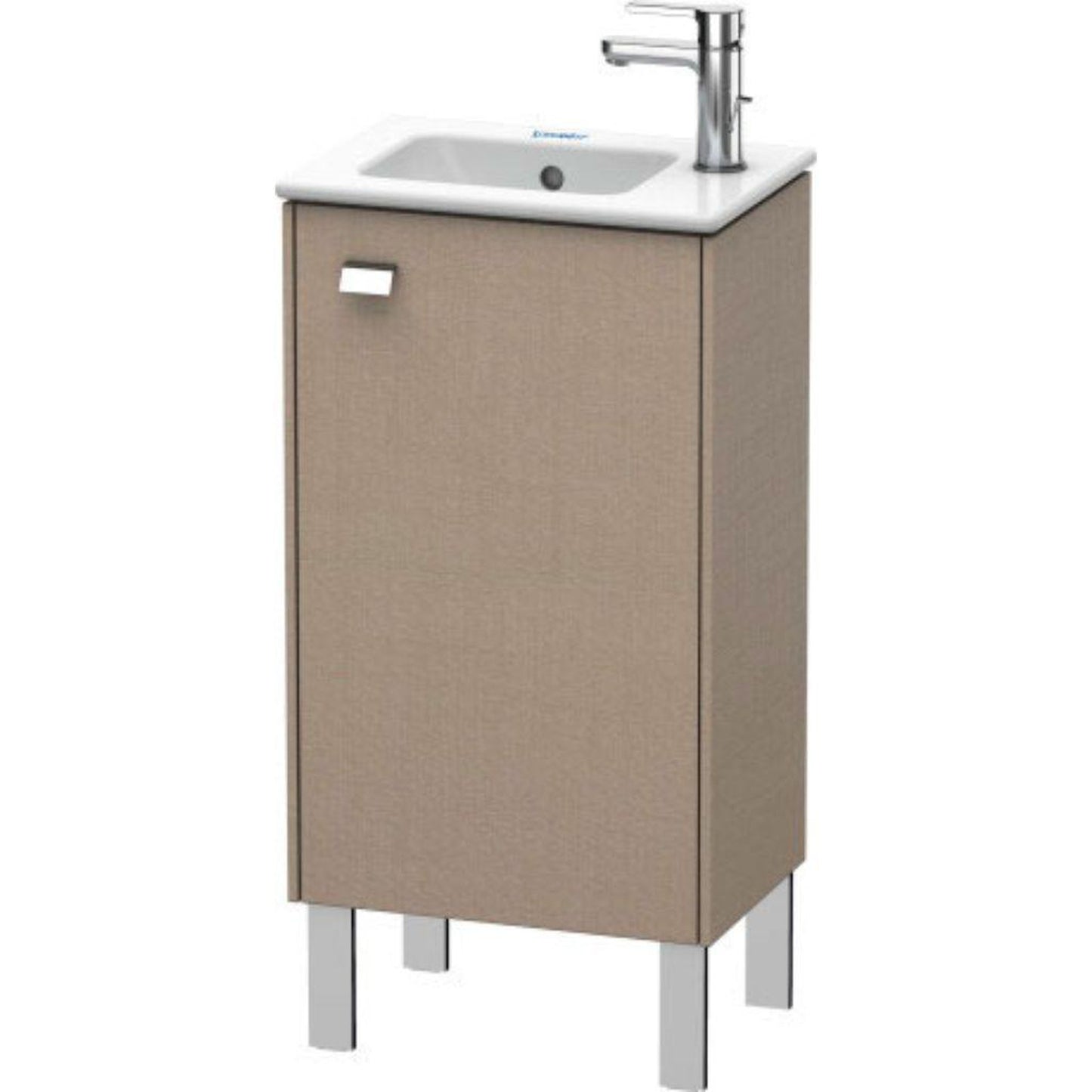 Duravit Brioso 17" x 27" x 11" Floor Standing Vanity Unit With Right Hinge One Door Cabinet in Linen and Chrome Handle