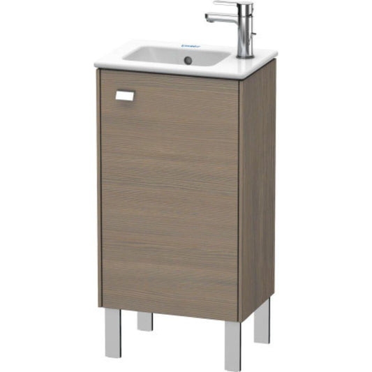 Duravit Brioso 17" x 27" x 11" Floor Standing Vanity Unit With Right Hinge One Door Cabinet in Oak Terra and Chrome Handle