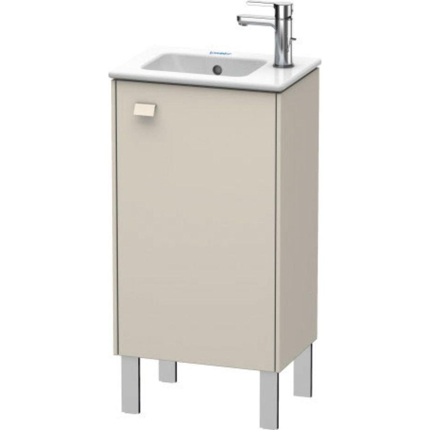 Duravit Brioso 17" x 27" x 11" Floor Standing Vanity Unit With Right Hinge One Door Cabinet in Taupe