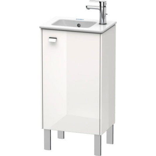 Duravit Brioso 17" x 27" x 11" Floor Standing Vanity Unit With Right Hinge One Door Cabinet in White High Gloss and Chrome Handle