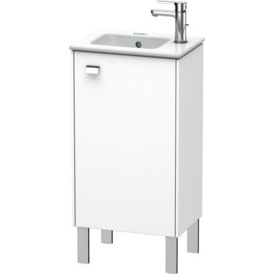 Duravit Brioso 17" x 27" x 11" Floor Standing Vanity Unit With Right Hinge One Door Cabinet in White Matt and Chrome Handle