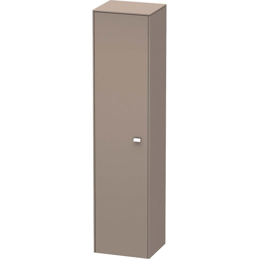 Duravit Brioso 17" x 70" x 14" Tall Cabinet With Left Door in Basalt Matt and Chrome Handle