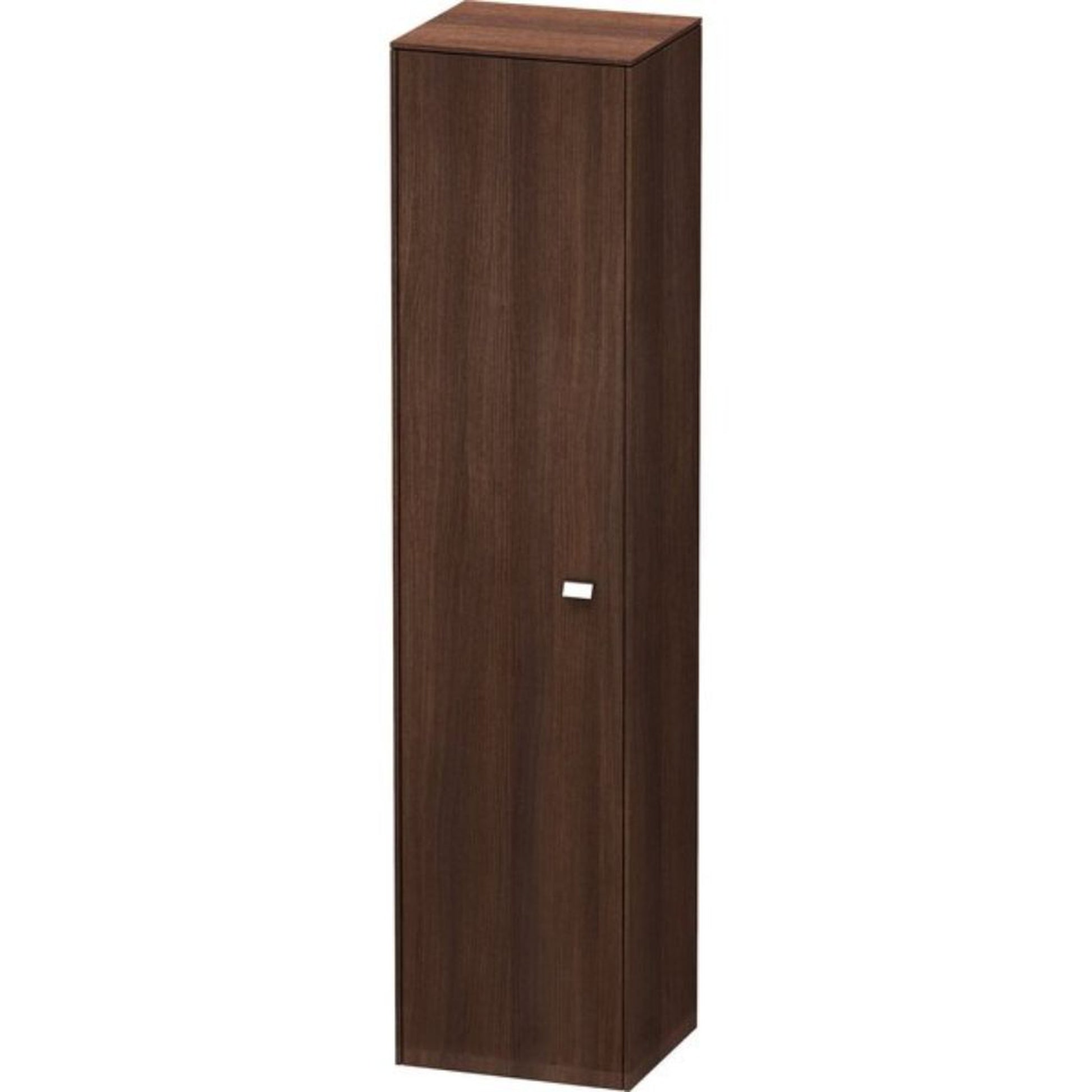 Duravit Brioso 17" x 70" x 14" Tall Cabinet With Left Door in Chestnut Dark and Chrome Handle