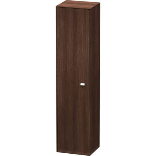 Duravit Brioso 17" x 70" x 14" Tall Cabinet With Left Door in Chestnut Dark and Chrome Handle