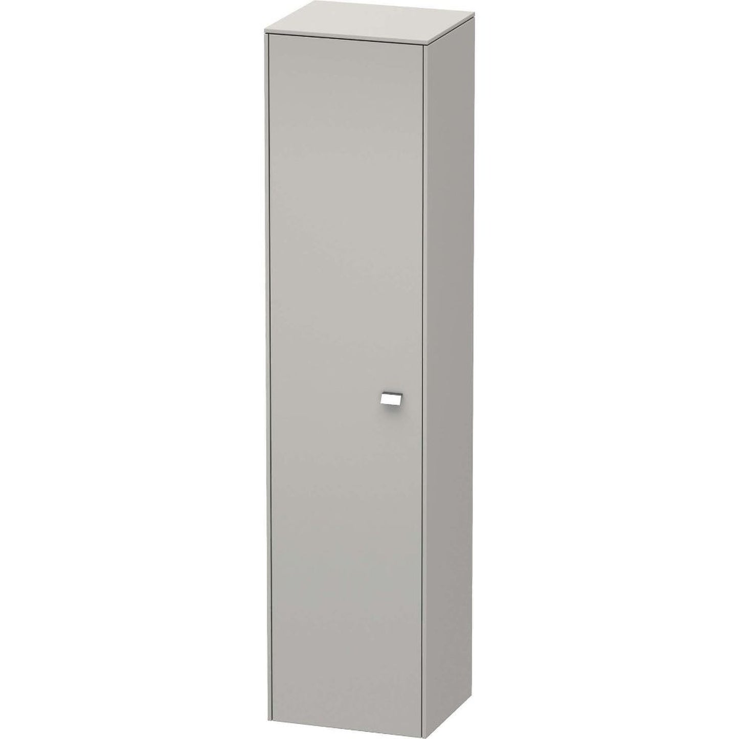 Duravit Brioso 17" x 70" x 14" Tall Cabinet With Left Door in Concrete Grey Matt and Chrome Handle