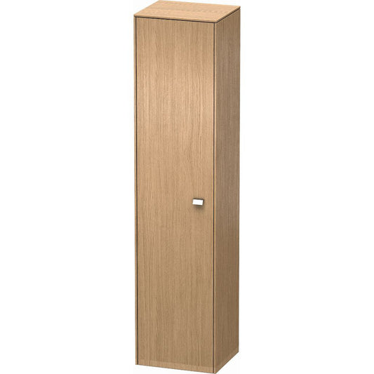 Duravit Brioso 17" x 70" x 14" Tall Cabinet With Left Door in European Oak and Chrome Handle
