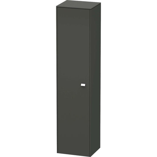 Duravit Brioso 17" x 70" x 14" Tall Cabinet With Left Door in Graphite Matt and Chrome Handle