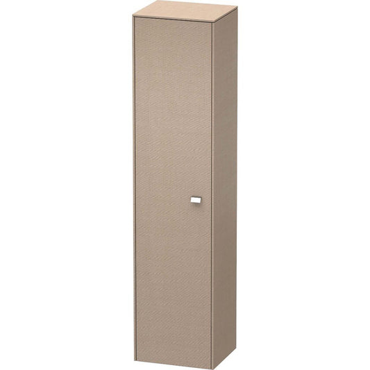 Duravit Brioso 17" x 70" x 14" Tall Cabinet With Left Door in Linen and Chrome Handle
