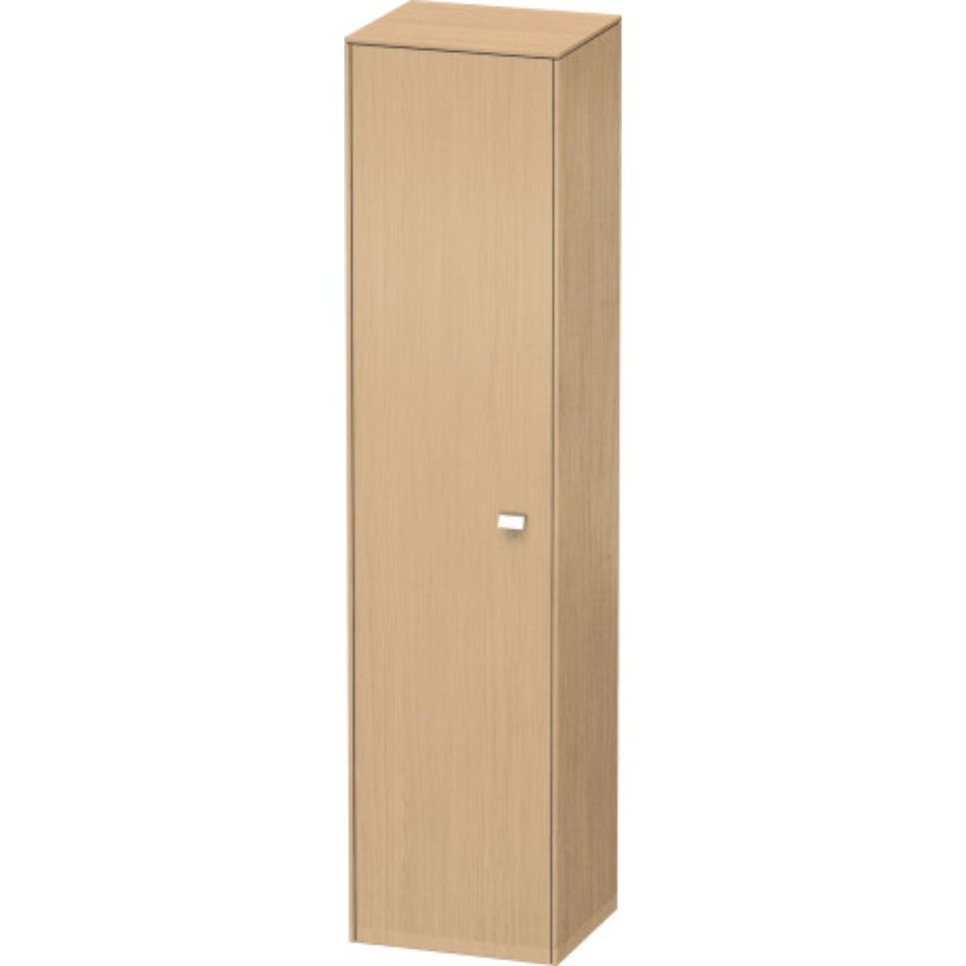 Duravit Brioso 17" x 70" x 14" Tall Cabinet With Left Door in Natural Oak and Chrome Handle