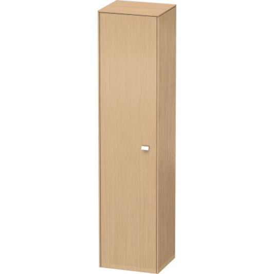 Duravit Brioso 17" x 70" x 14" Tall Cabinet With Left Door in Natural Oak and Chrome Handle