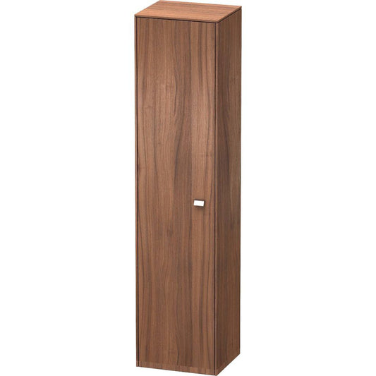 Duravit Brioso 17" x 70" x 14" Tall Cabinet With Left Door in Natural Walnut and Chrome Handle