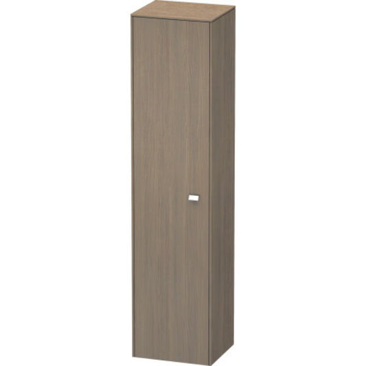 Duravit Brioso 17" x 70" x 14" Tall Cabinet With Left Door in Oak Terra and Chrome Handle