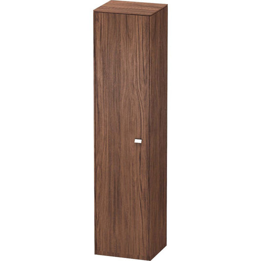 Duravit Brioso 17" x 70" x 14" Tall Cabinet With Left Door in Walnut Dark and Chrome Handle