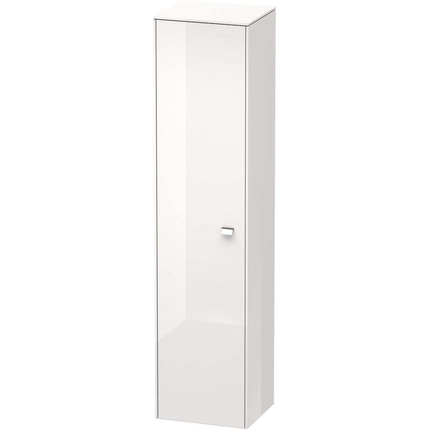 Duravit Brioso 17" x 70" x 14" Tall Cabinet With Left Door in White High Gloss and Chrome Handle
