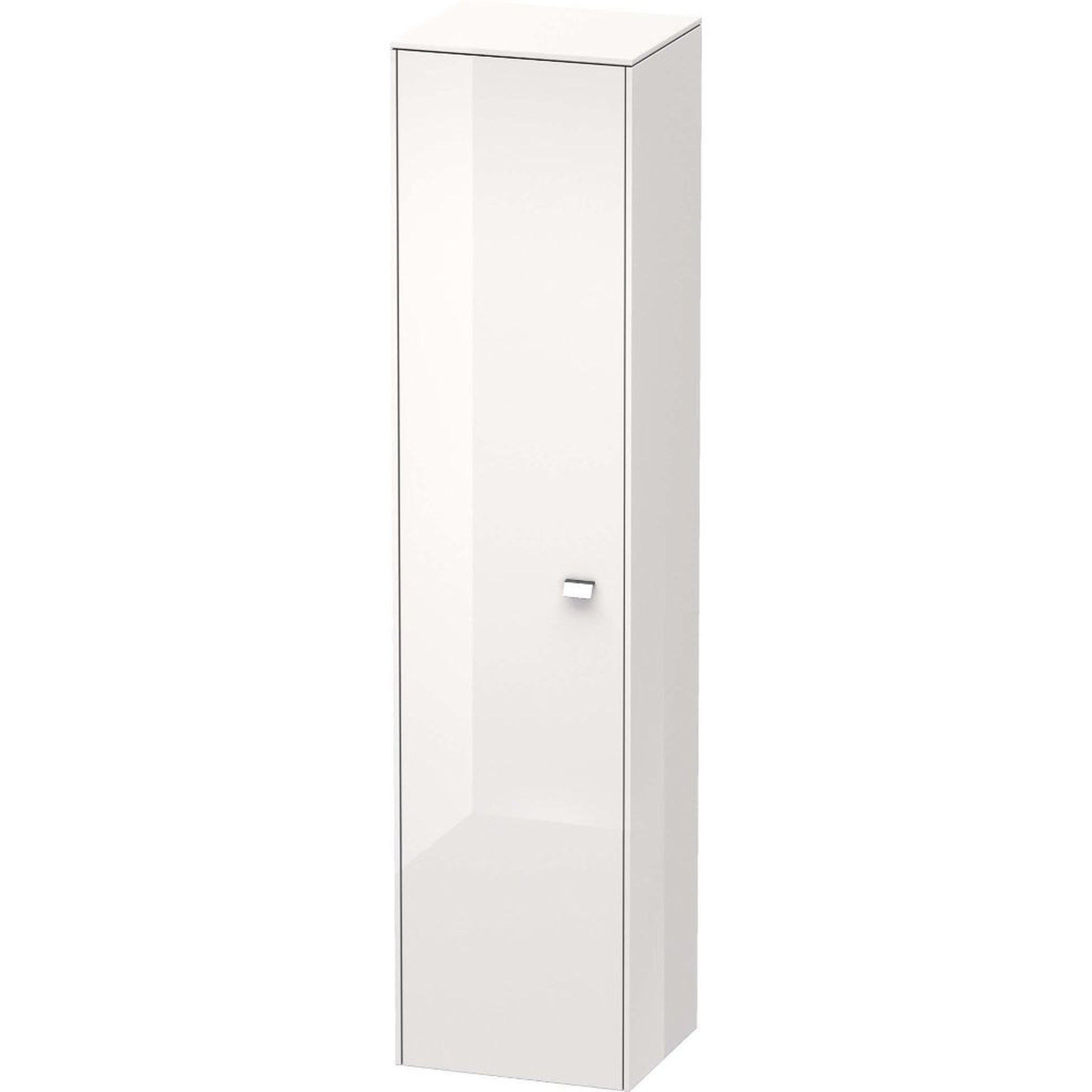 Duravit Brioso 17" x 70" x 14" Tall Cabinet With Left Door in White High Gloss and Chrome Handle