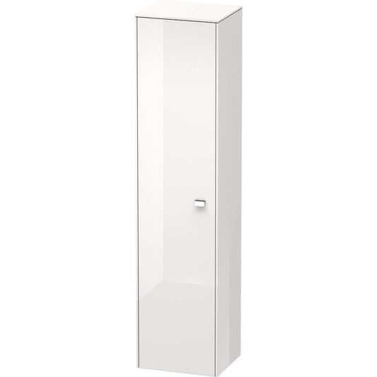 Duravit Brioso 17" x 70" x 14" Tall Cabinet With Left Door in White High Gloss and Chrome Handle