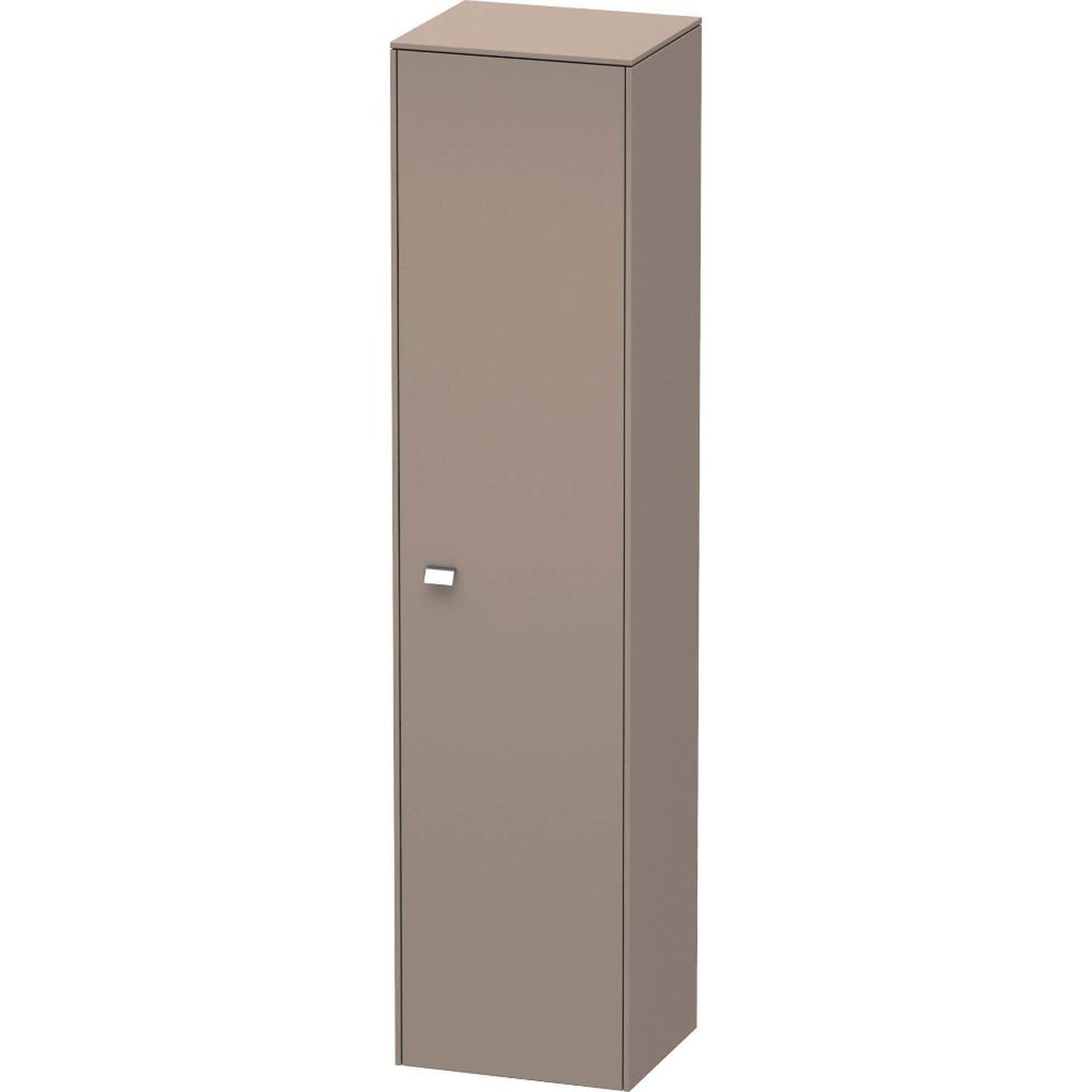 Duravit Brioso 17" x 70" x 14" Tall Cabinet With Right Door in Basalt Matt and Chrome Handle