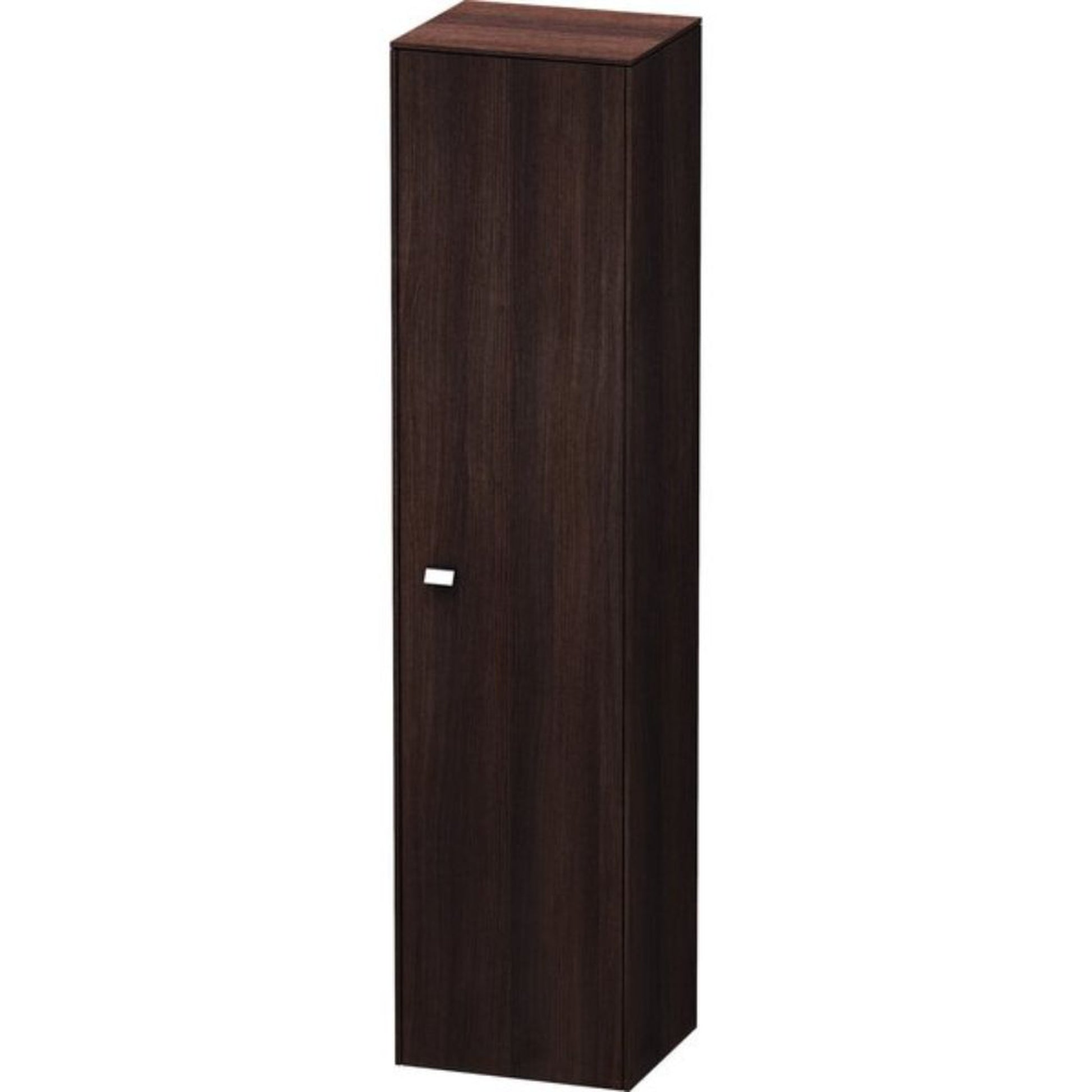 Duravit Brioso 17" x 70" x 14" Tall Cabinet With Right Door in Chestnut Dark and Chrome Handle