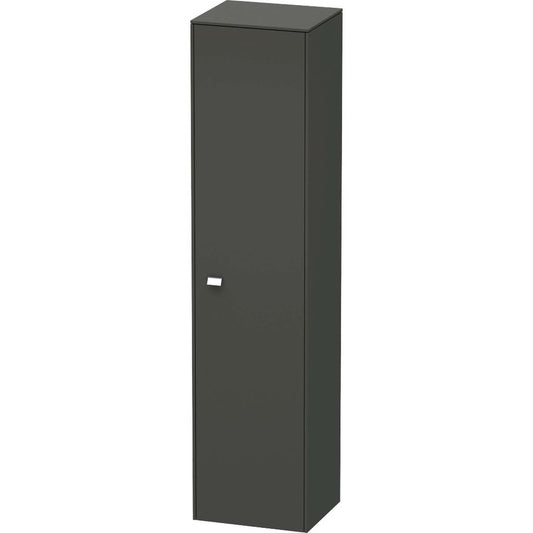 Duravit Brioso 17" x 70" x 14" Tall Cabinet With Right Door in Graphite Matt and Chrome Handle