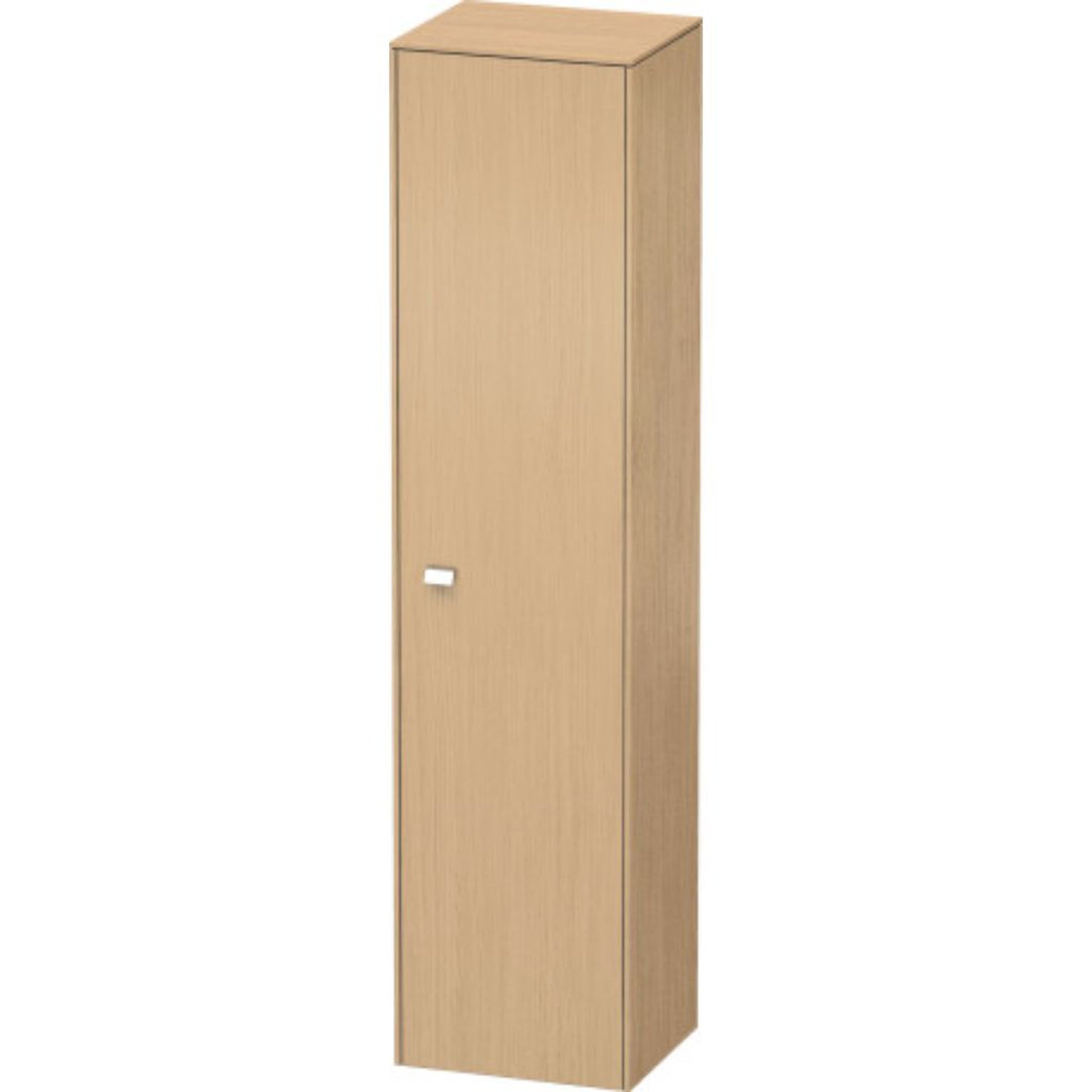 Duravit Brioso 17" x 70" x 14" Tall Cabinet With Right Door in Natural Oak and Chrome Handle