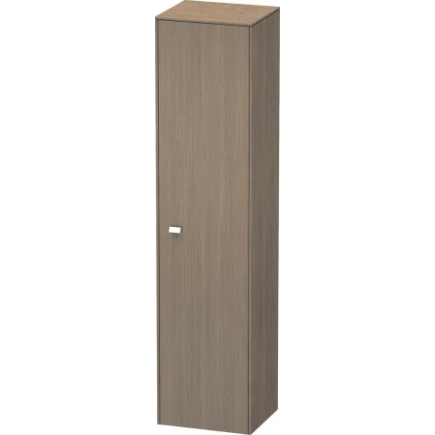 Duravit Brioso 17" x 70" x 14" Tall Cabinet With Right Door in Oak Terra and Chrome Handle