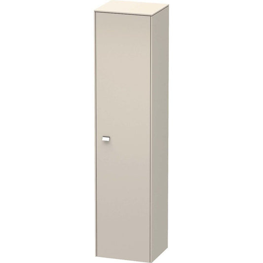 Duravit Brioso 17" x 70" x 14" Tall Cabinet With Right Door in Taupe and Chrome Handle