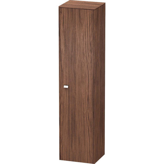 Duravit Brioso 17" x 70" x 14" Tall Cabinet With Right Door in Walnut Dark and Chrome Handle