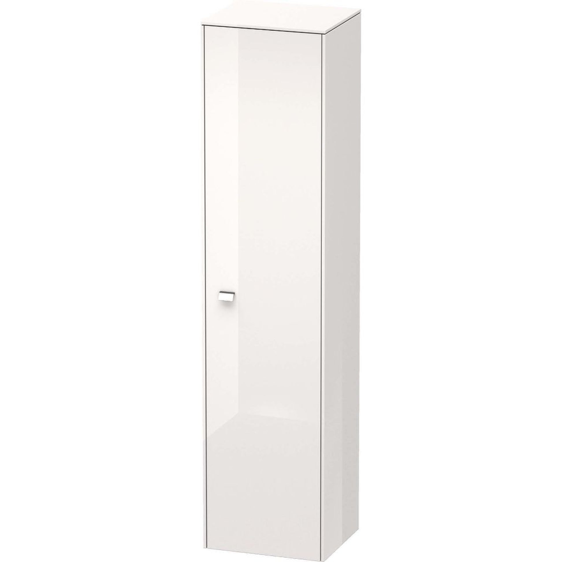 Duravit Brioso 17" x 70" x 14" Tall Cabinet With Right Door in White High Gloss and Chrome Handle