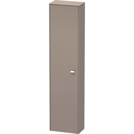 Duravit Brioso 17" x 70" x 9" Tall Cabinet With Left Door in Basalt Matt and Chrome Handle