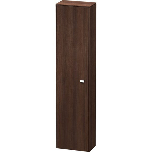 Duravit Brioso 17" x 70" x 9" Tall Cabinet With Left Door in Chestnut Dark and Chrome Handle