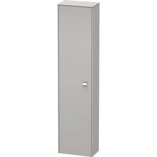 Duravit Brioso 17" x 70" x 9" Tall Cabinet With Left Door in Concrete Grey Matt and Chrome Handle