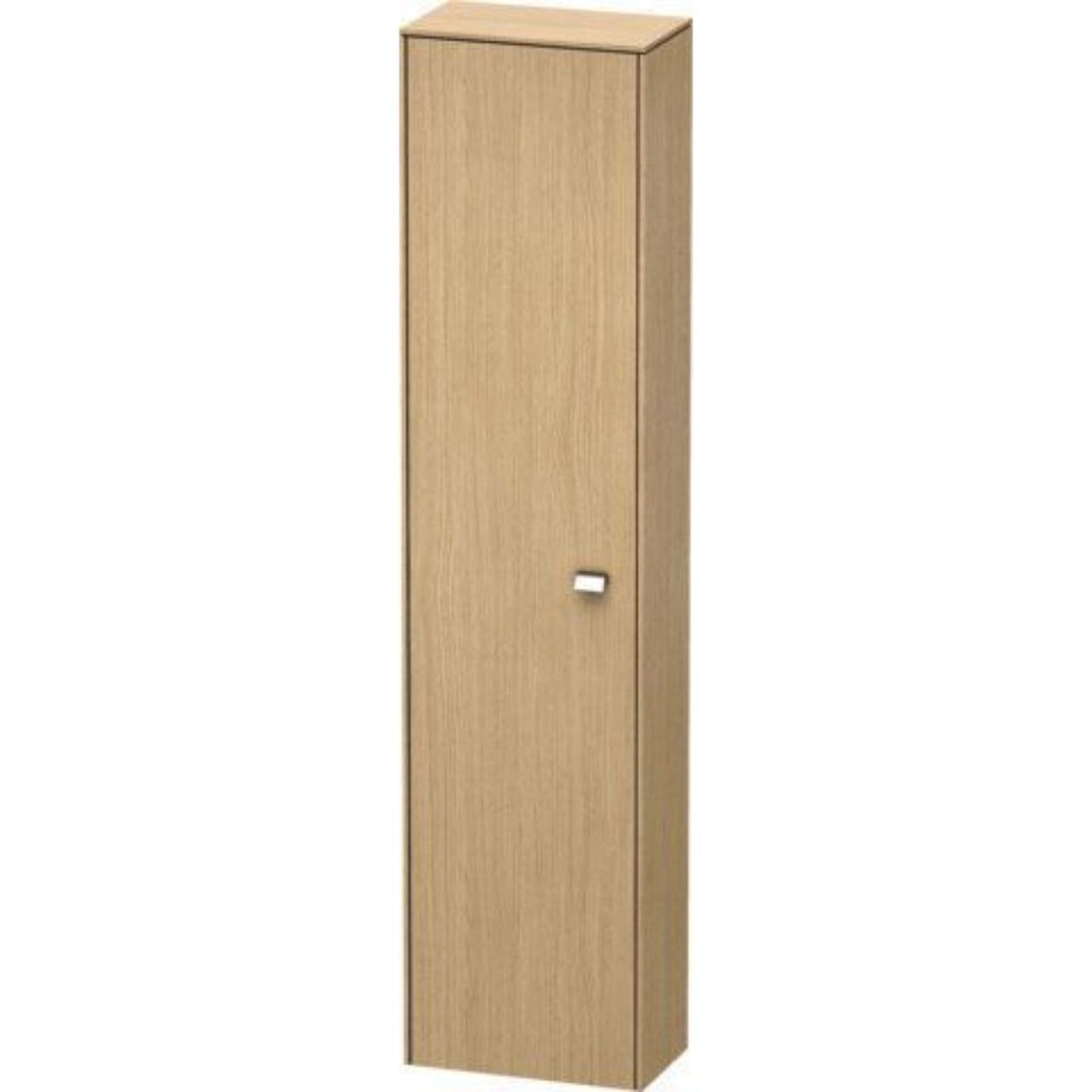 Duravit Brioso 17" x 70" x 9" Tall Cabinet With Left Door in European Oak and Chrome Handle