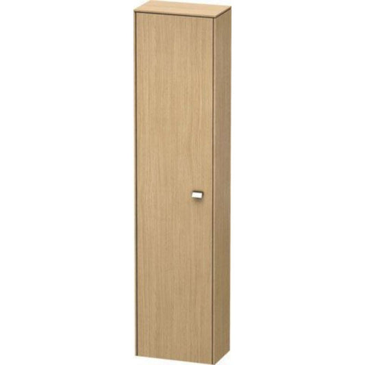 Duravit Brioso 17" x 70" x 9" Tall Cabinet With Left Door in European Oak and Chrome Handle