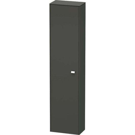Duravit Brioso 17" x 70" x 9" Tall Cabinet With Left Door in Graphite Matt and Chrome Handle