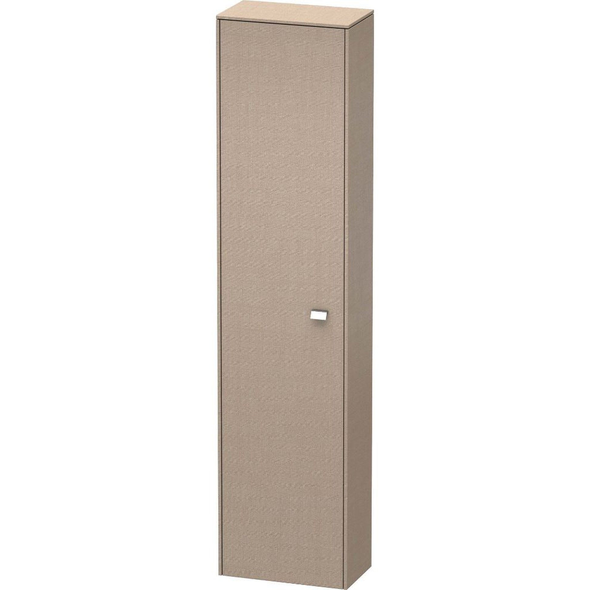 Duravit Brioso 17" x 70" x 9" Tall Cabinet With Left Door in Linen and Chrome Handle