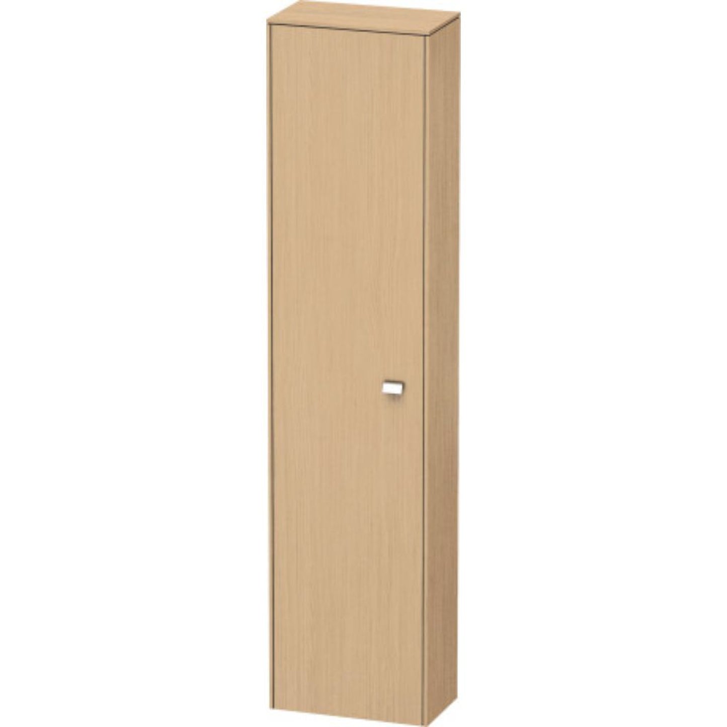Duravit Brioso 17" x 70" x 9" Tall Cabinet With Left Door in Natural Oak and Chrome Handle