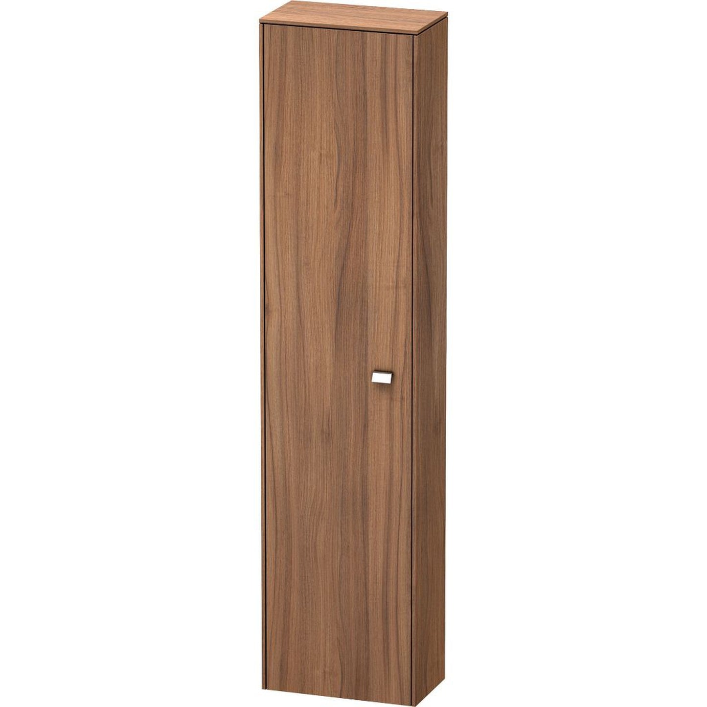 Duravit Brioso 17" x 70" x 9" Tall Cabinet With Left Door in Natural Walnut and Chrome Handle