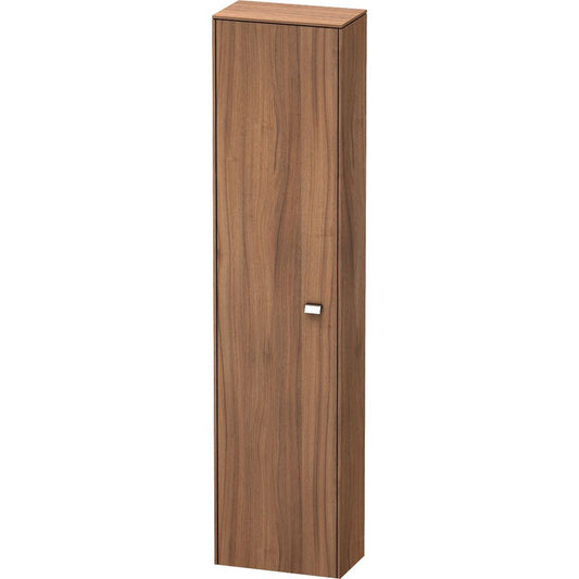 Duravit Brioso 17" x 70" x 9" Tall Cabinet With Left Door in Natural Walnut and Chrome Handle