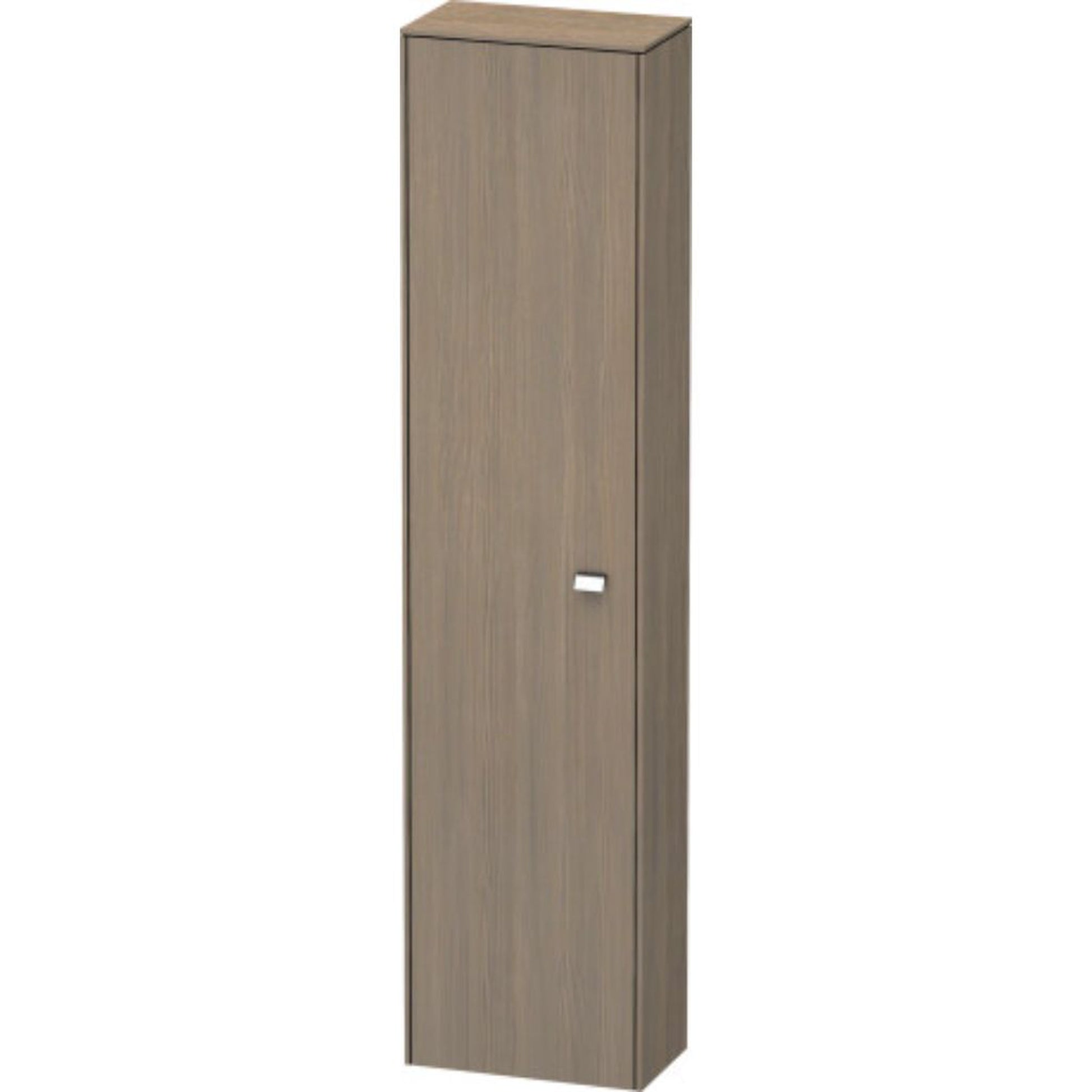 Duravit Brioso 17" x 70" x 9" Tall Cabinet With Left Door in Oak Terra and Chrome Handle